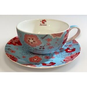 Harrods Of London Floral Print‎ Tea Cup And Saucer  Fine Bone China Collectible